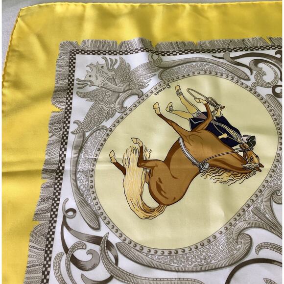 Vintage Authentic Hermès Silk Scarf 90cm La Présentation Horse Scarf - Picture 9 of 12